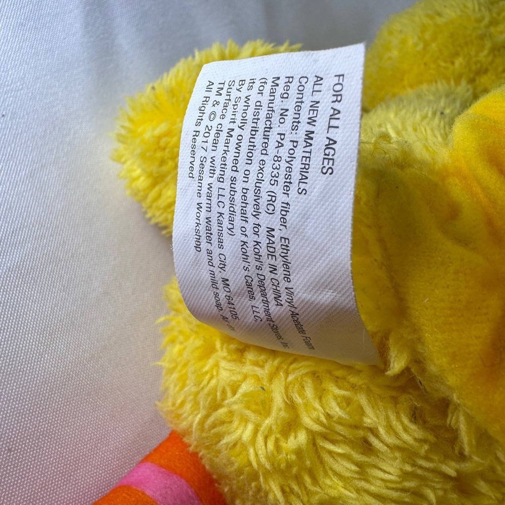 Kohls Cares Sesame Street Big Bird Plush Yellow Stuffed Animal 2017 15 inch - Picture 7 of 8